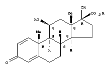 Structure of (11beta,17alpha)-11,17-dihydroxy-3-oxoandrosta-1,4-diene-17-carboxylic acid