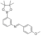 Structure of (4-METHOXY-BENZYLIDENE)-[3-(4,4,5,5-TETRAMETHYL-[1,3,2]DIOXABOROLAN-2-YL)-PHENYL]-AMINE