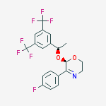 Structure of 2H-1,4-OXAZINE, 2-[(1R)-1-[3,5-BIS(TRIFLUOROMETHYL)PHENYL]ETHOXY]-3-(4-FLUOROPHENYL)-5,6-DIHYDRO-, (2R)-