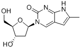 Structure of 6-METHYL-3-(BETA-D-2-DEOXYFURANOSYL)PYRROLO[2,3-D]PYRIMIDIN-2-ONE