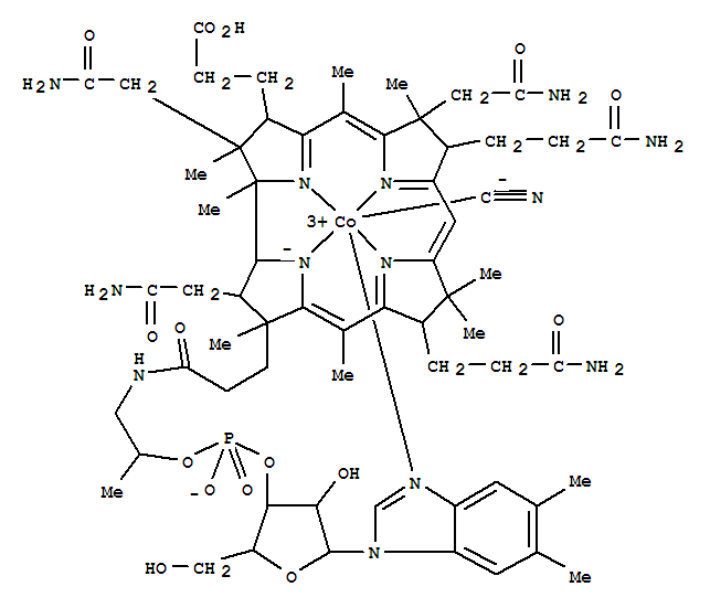 Structure of cyanocobalamin-b-monocarboxylic acid