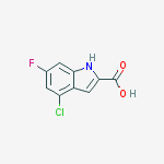 4-Chloro-6-fluoro-1h-indole-2-carboxylic acid结构式