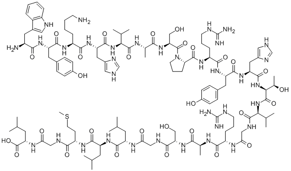 Structure of H-TRP-TYR-LYS-HIS-VAL-ALA-SER-PRO-ARG-TYR-HIS-THR-VAL-GLY-ARG-ALA-SER-GLY-LEU-LEU-MET-GLY-LEU-OH