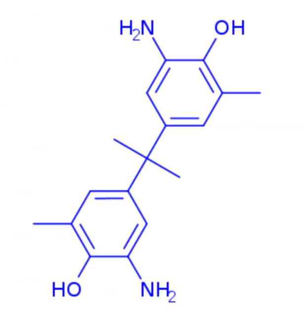 Structure of 2,2-bis(3-amino-4-hydroxy-5-methylphenyl)propane