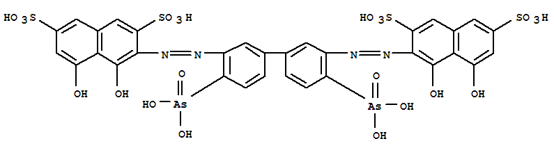Structure of 7-Naphthalenedisulfonic acid, 3,3-[[4,4-diarsono(1,1-biphenyl)-3,3-diyl]bis(azo)] bis(4,5-di2