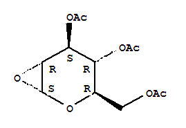 Chemical structure of 1,2-anhydro-alpha-D-glucopyranose 3,4,6-triacetate