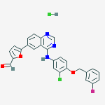 Structure of 5-(4-((3-Chloro-4-((3-fluorobenzyl)oxy)phenyl)amino)quinazolin-6-yl)furan-2-carbaldehydehydrochloride