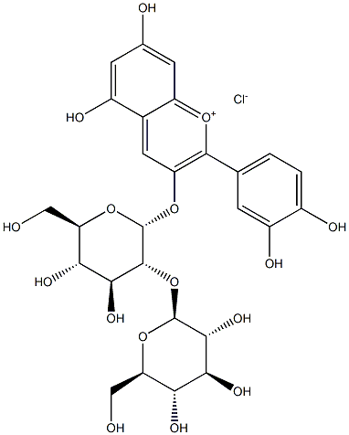 矢车菊素-3-槐糖苷结构式