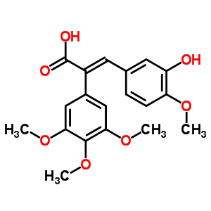Structure of 3-(3-HYDROXY-4-METHOXY-PHENYL)-2-(3,4,5-TRIMETHOXY-PHENYL)-ACRYLIC ACID