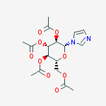 Structure of [(2R,3R,4S,5R,6R)-3,4,5-triacetyloxy-6-imidazol-1-yloxan-2-yl]methyl acetate