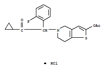 Structure of [5-[2-cyclopropyl-1-(2-fluorophenyl)-2-oxoethyl]-6,7-dihydro-4H-thieno[3,2-c]pyridin-2-yl] acetate,hydrochloride