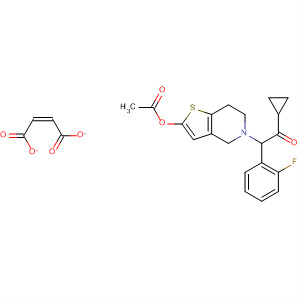Structure of Ethanone,2-[2-(acetyloxy)-6,7-dihydrothieno[3,2-c]pyridin-5(4H)-yl]-1-cyclopropyl-2-(2-fluorophenyl)-, (2Z)-2-butenedioate (1:1)