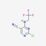 Structure of 5-Pyrimidinecarbonitrile, 2-chloro-4-[(2,2,2-trifluoroethyl)amino]-