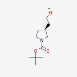 Structure of 1-Pyrrolidinecarboxylic acid, 3-(2-hydroxyethyl)-, 1,1-dimethylethylester, (3S)-