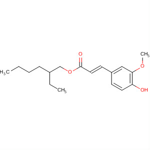 Structure of 2-Propenoic acid, 3-(4-hydroxy-3-methoxyphenyl)-, 2-ethylhexyl ester,(2E)-
