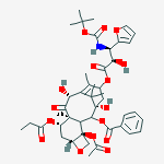 (2alpha,5beta,7beta,10beta,13alpha)-4-(acetyloxy)-13-({(2R,3R)-3-[(tert-butoxycarbonyl)amino]-3-furan-2-yl-2-hydroxypropanoyl}oxy)-1,10-dihydroxy-9-oxo-7-(propanoyloxy)-5,20-epoxytax-11-en-2-yl benzoate结构式