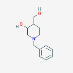 1-benzyl-4-(hydroxymethyl)piperidin-3-ol结构式