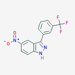 1H-Indazole, 5-nitro-3-[3-(trifluoromethyl)phenyl]-结构式