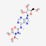 Structure of N-(N-methyl-N-(9 beta-D-ribofuranosylpurin-6-yl)carbamyl)threonine
