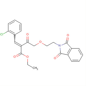 Structure of Butanoic acid,2-[(2-chlorophenyl)methylene]-4-[2-(1,3-dihydro-1,3-dioxo-2H-isoindol-2-yl)ethoxy]-3-oxo-, ethyl ester