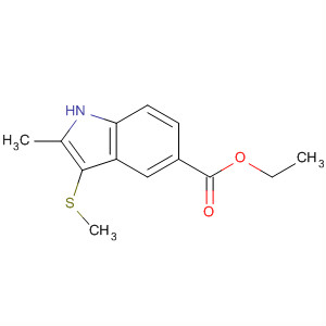 1H-Indole-5-carboxylic acid, 2-methyl-3-(methylthio)-, ethyl ester结构式