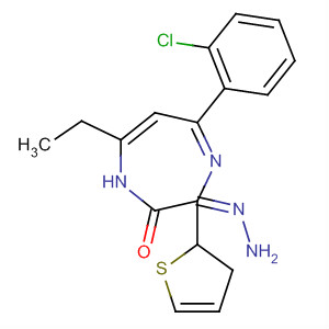 Structure of 2H-Thieno[2,3-e]-1,4-diazepin-2-one,5-(2-chlorophenyl)-7-ethyl-1,3-dihydro-, hydrazone