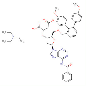Adenosine,N-benzoyl-5'-O-[bis(4-methoxyphenyl)phenylmethyl]-2'-deoxy-,3'-(hydrogen butanedioate), compd. with N,N-diethylethanamine (1:1)结构式