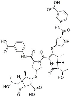 Structure of (4R,5S,6S)-3-[[(3S,5S)-5-[[(3-Carboxyphenyl)aMino]carbonyl]-1-[[(4R,5S,6S)-3-[[(3S,5S)-5-[[(3-carboxyphenyl)aMino]carbonyl]-3-pyrrolidinyl]thio]-6-[(1R)-1-hydroxyethyl]-4-Methyl-7-oxo-1-azabicyclo[3.2.0]hept-2-en-2-yl]carbonyl]-3-pyrrolidinyl]thio]-6-[(1R