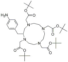 1,4,7,10-Tetraazacyclododecane-1,4,7,10-tetraacetic acid,2-[(4-aminophenyl)methyl]-, tetrakis(1,1-dimethylethyl) ester结构式