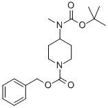 Structure of 4-(N-TERT-BUTOXYCARBONYL-N-METHYLAMINO)PIPERIDINE-1-CARBOXYLIC ACID BENZYL ESTER