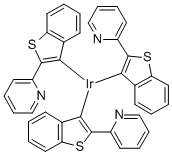 Structure of fac-Tris[2-(benzo[b]thiophen-2-yl)pyridinato-C3,N]iridium(III)
