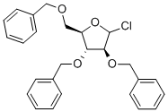 Structure of 1-chloro-Tri-2,3,5-O-benzyl-D-arabofuranose