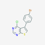 Structure of Thieno[2,3-d]pyrimidine, 5-(4-bromophenyl)-4-chloro-