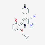Structure of 2-amino-6-[2-(cyclopropylmethoxy)-6-hydroxyphenyl]-4-(4-piperidin Yl)nicotinonitrile