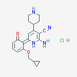 Structure of 2-Amino-6-[2-(cyclopropylmethoxy)-6-hydroxyphenyl]-4-(4-piperidinyl)-3-pyridinecarbonitrile hydrochloride