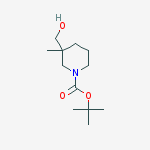 1-Piperidinecarboxylic acid, 3-(hydroxymethyl)-3-methyl-, 1,1-dimethylethyl ester结构式