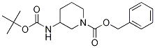 1-Piperidinecarboxylic acid, 3-[[(1,1-dimethylethoxy)carbonyl]amino]-,phenylmethyl ester结构式