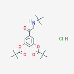 Structure of 2-TERT-BUTYLAMINO-3',5'-DIPIVALOXYACETOPHENONE, HYDROCHLORIDE SALT