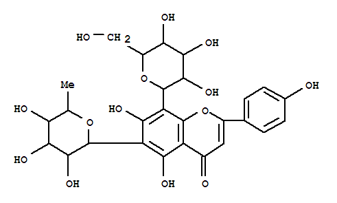 Structure of 6-C-Rhamnosyl-8-C-glucosylapigenin