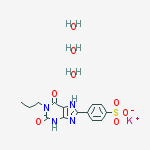 [4-(2,6-dioxo-1-propyl-3,7-dihydropurin-8-yl)phenyl]sulfonyloxypotassium结构式