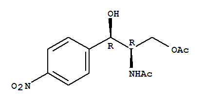 Structure of Acetamide,N-[1-[(acetyloxy)methyl]-2-hydroxy-2-(4-nitrophenyl)ethyl]-, [R-(R*,R*)]-