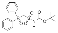 Structure of Carbamic acid, [[(diphenylphosphinyl)methyl]sulfonyl]-, 1,1-dimethylethylester