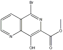 Structure of 1,6-Naphthyridine-7-carboxylic acid, 5-bromo-8-hydroxy-, methyl ester