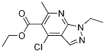 Structure of 4-chloro-1-ethyl-6-methyl-1H-Pyrazolo[3,4-b]pyridine-5-carboxylic acid ethyl ester