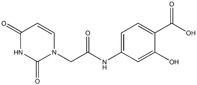 Structure of 4-{[(2,4-dioxo-3,4-dihydropyrimidin-1(2H)-yl)acetyl]amino}-2-hydroxybenzoic acid