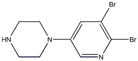 1-(5,6-Dibromopyridin-3-yl)piperazine结构式