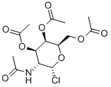 2 - 乙酰氨基 - 3,4,6 - 三 - O - 乙酰基 - 2 - 脱氧 -α-D - 吡喃半乳糖氯化物结构式