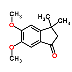 5,6-dimethoxy-3,3-dimethyl-2,3-dihydro-1H-inden-1-one结构式