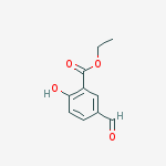 Structure of Benzoic acid, 5-formyl-2-hydroxy-, ethyl ester