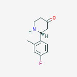 (2R)-2-(4-Fluoro-2-methylphenyl)piperidin-4-one结构式